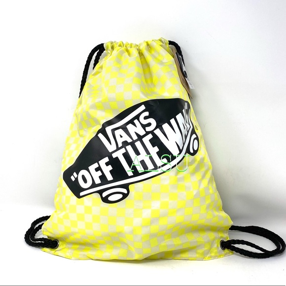 vans backpack checkered yellow